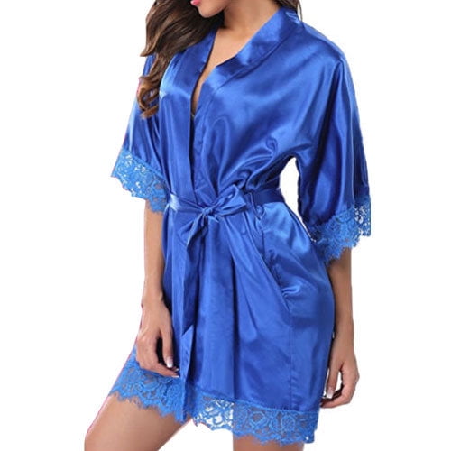 Women's Satin Robe Kimono Dress Gown Babydoll Wedding Party Bridesmaid Sleepwear Women's Satin Robe Kimono Dress Gown Babydoll Wedding Party Bridesmaid Sleepwear